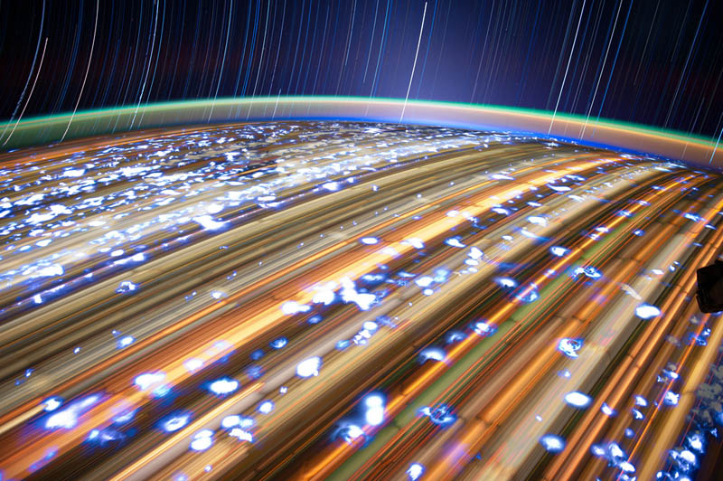 star trails seen from space iss nasa don pettit 8 21 Star Trails Captured from Space