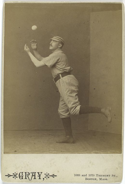 Jim Fogarty, Philadelphia Quakers catching a ball with one leg up
