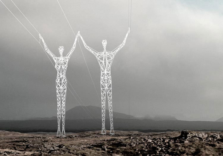 transmission tower people2 Turning Transmission Towers into Giant People