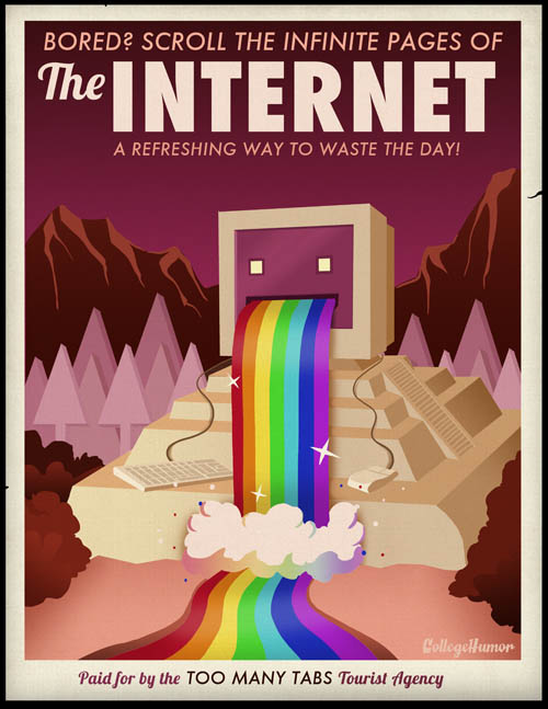 travel poster for surfing the internet