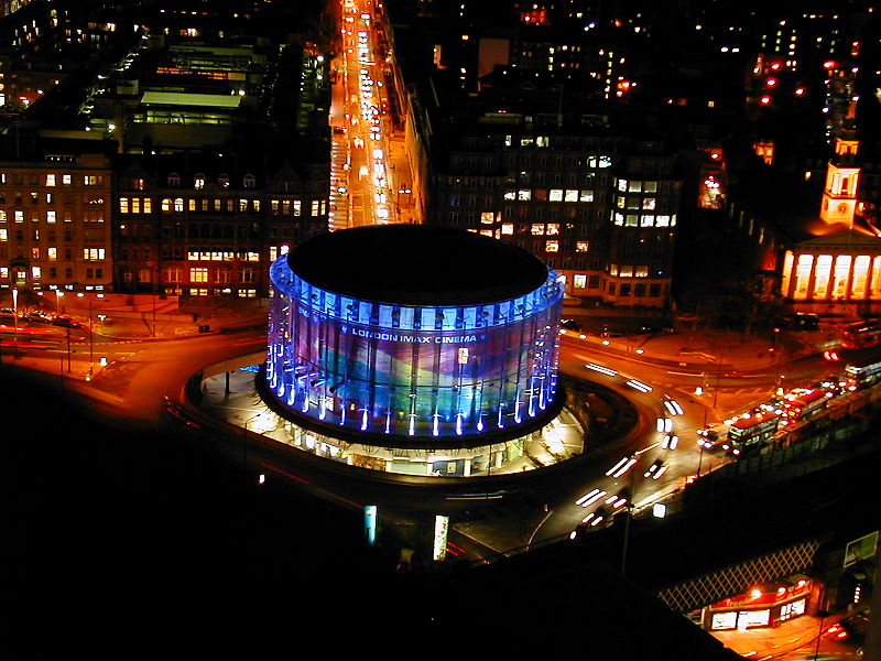 aerial of bfi london imax at night from above Replacing an IMAX Screen [44 pics]