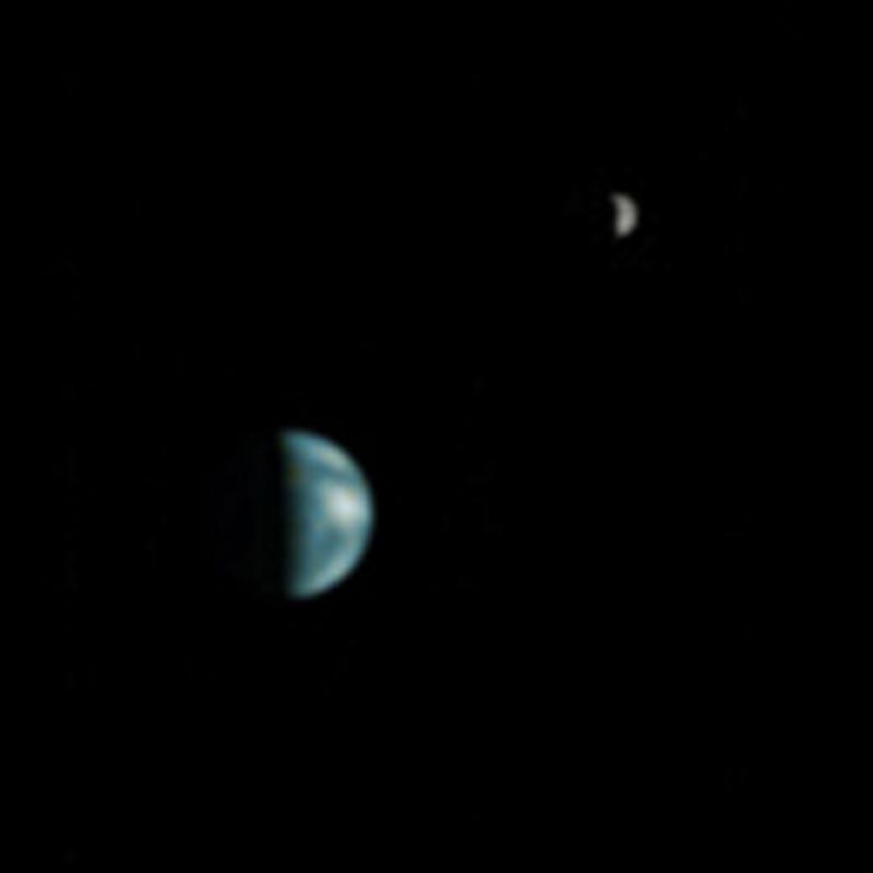 picture of the earth and moon as seen from mars