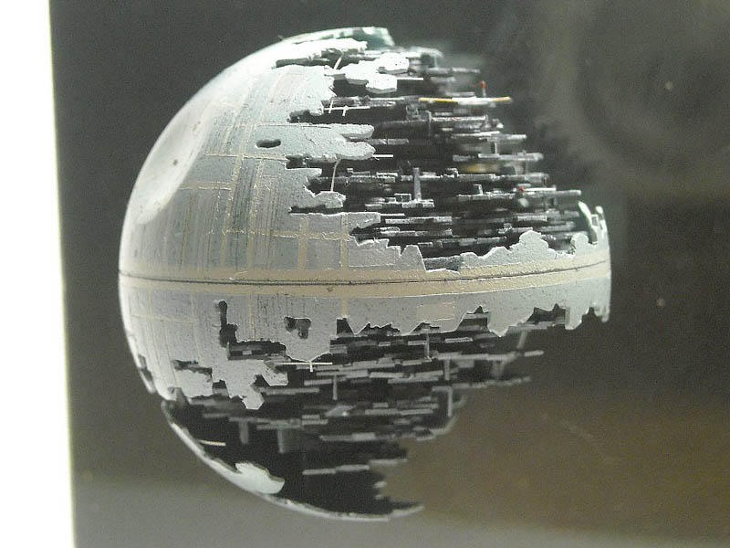 death star made from a ping pong ball 