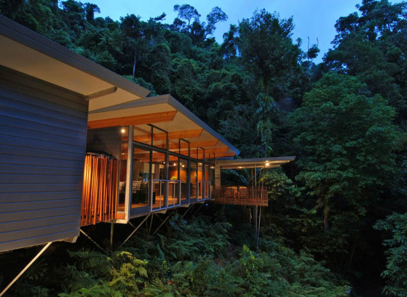rainforest tree house mmp architects cairns australia 1 Crescent Shaped Home with Views of Mt. Fuji