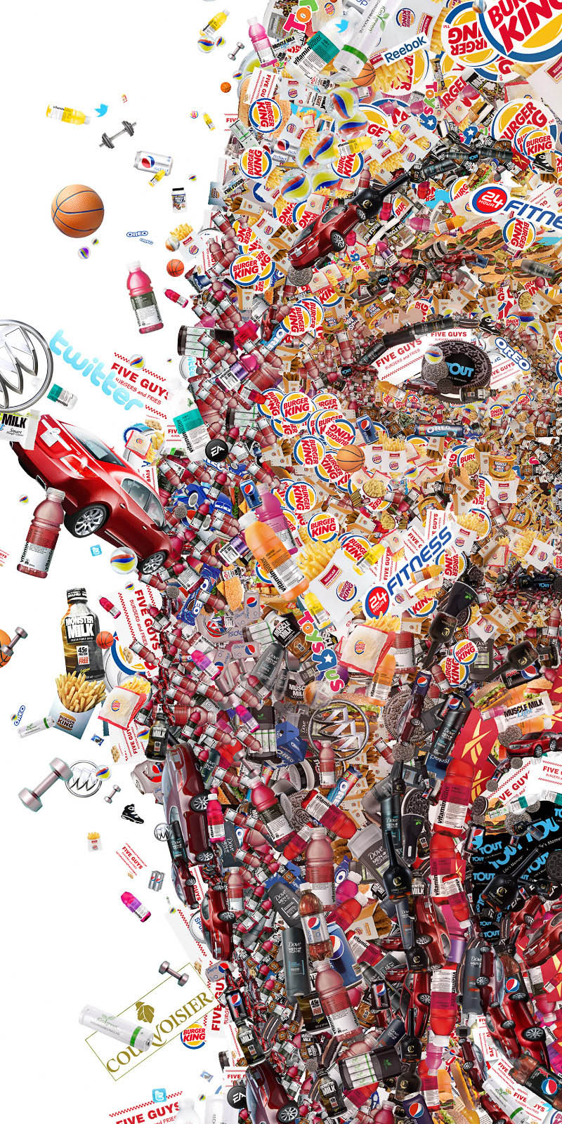 close up of photo mosaic for shaq for fast company by charis tsevis