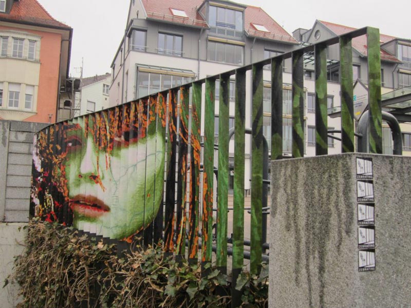 street art on railings by zebrating art 10 Amazing Street Art on Railings by Zebrating