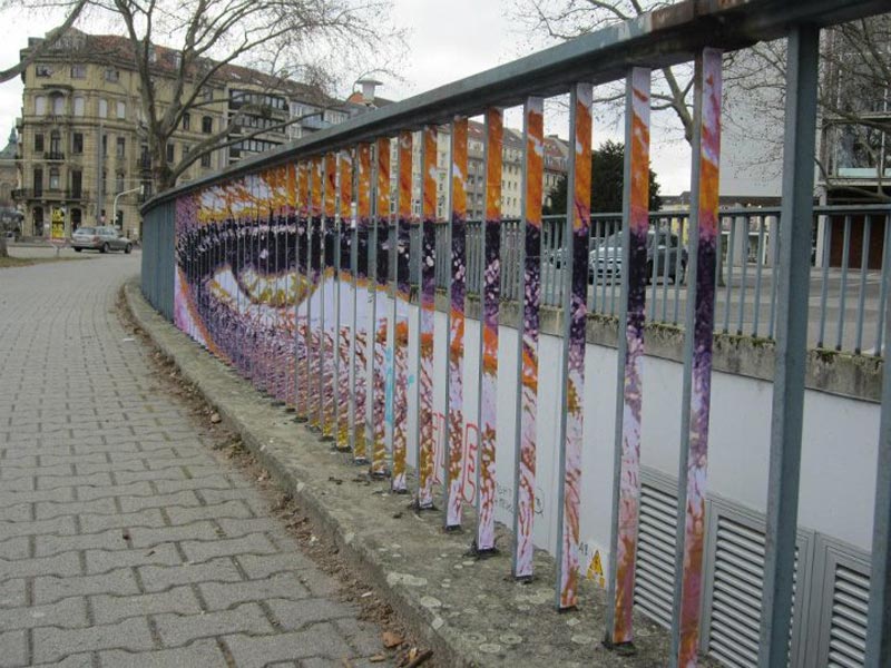street art on railings by zebrating art 12 Amazing Street Art on Railings by Zebrating