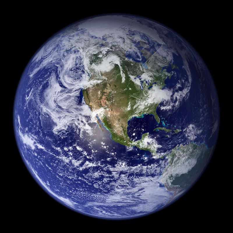 the blue marble image of earth and also the default image on the iphone