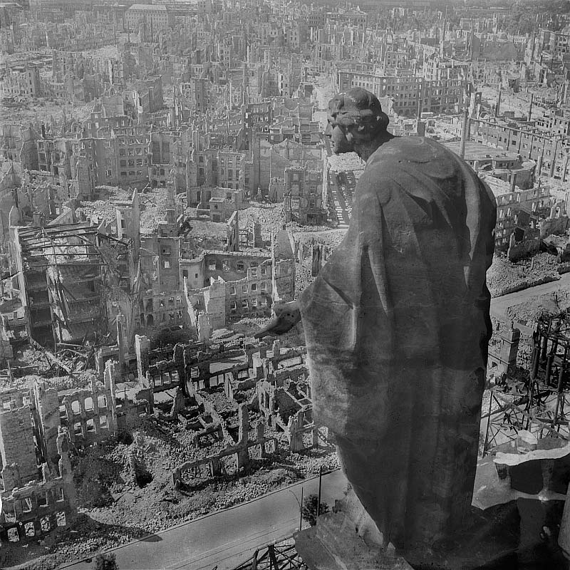 the bombing of dresden statue overlooking city Picture of the Day: The Bombing of Dresden