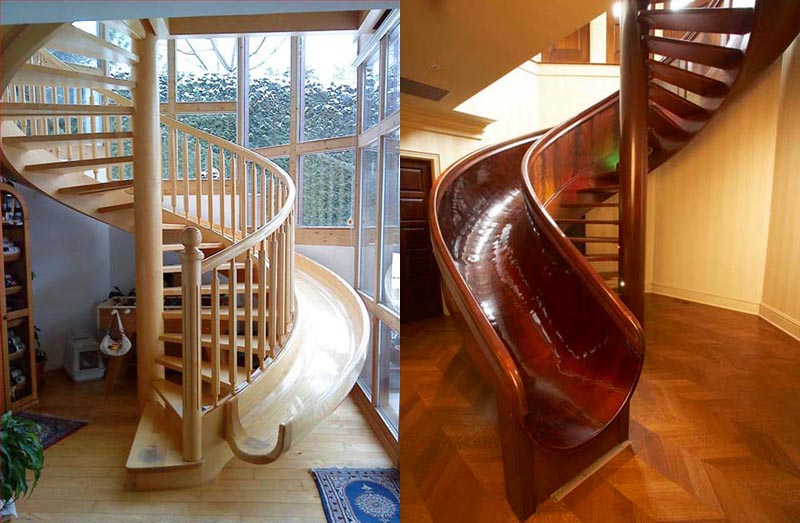 stairs with slides