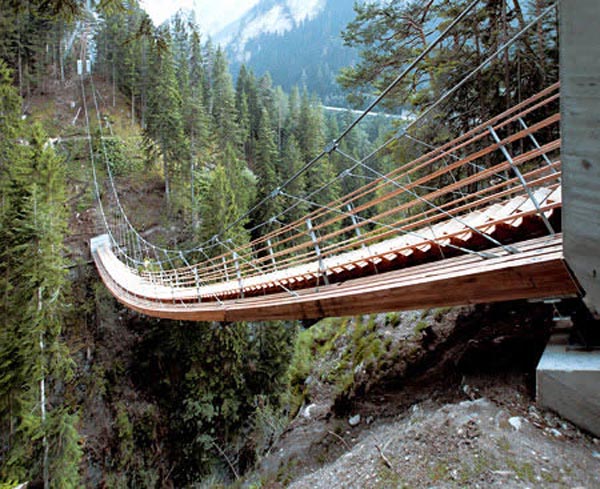 suspension bridge with stairs