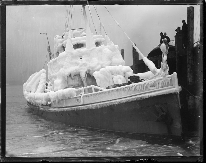 rum chaser dallas covered in ice after patrolling in zero weather for 7 hours
