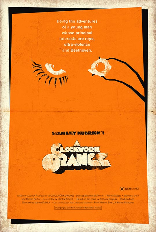 a clockwork orange alternate movie poster by adam rabalais Creative Alternate Movie Posters by Adam Rabalais