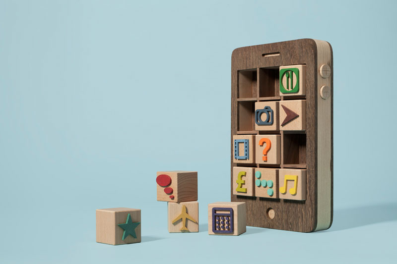 iphone wood blocks for kids kyle bean Inventive Hand Crafted Art by Kyle Bean