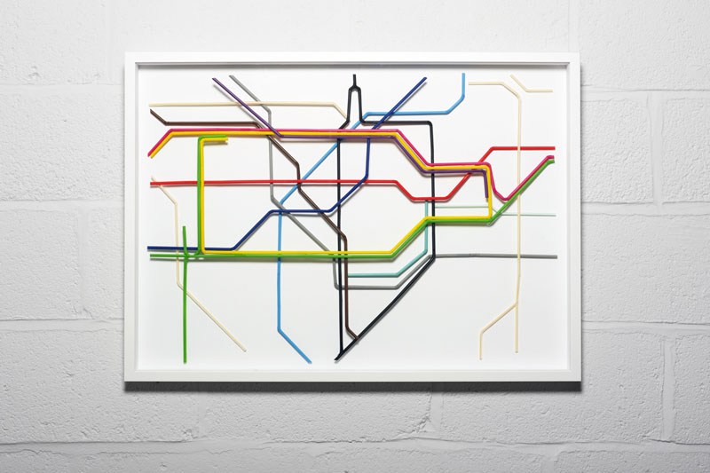 london tube map made from drinking straws kyle bean Inventive Hand Crafted Art by Kyle Bean