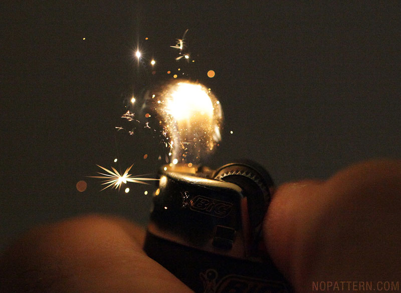 macro close ups of bic lighter sparks lit by no pattern chuck anderson 2 Amazing Close Ups of a Lighter Being Sparked