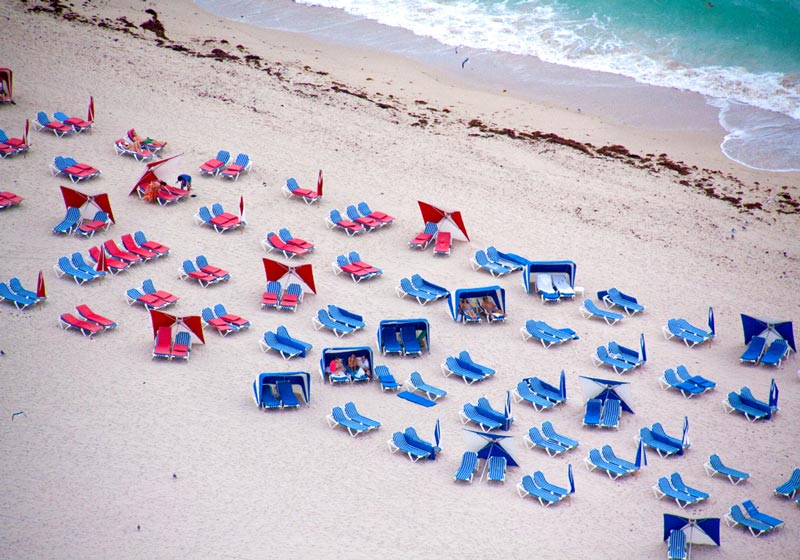 miami blue and red chairs aerial maison gray Beaches Around the World Seen from Above