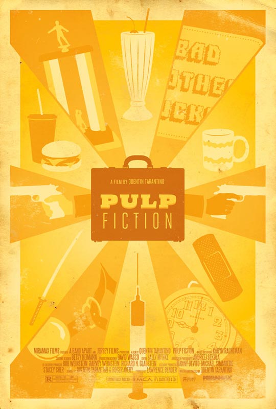 pulp fiction alternate movie poster by adam rabalais Creative Alternate Movie Posters by Adam Rabalais