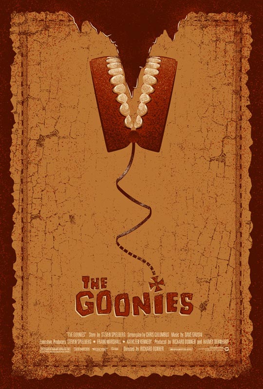 the goonies alternate movie poster by adam rabalais Creative Alternate Movie Posters by Adam Rabalais