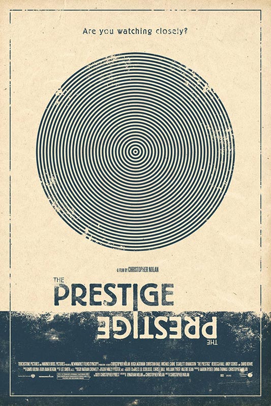 the prestige alternate movie poster by adam rabalais Creative Alternate Movie Posters by Adam Rabalais