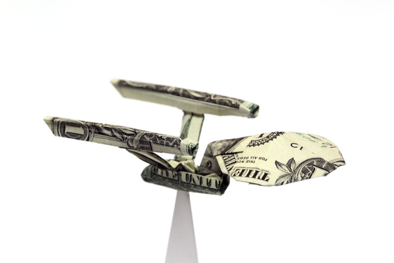 uss enterprise made from dollar bill origami by won park Amazing Origami Using Only Dollar Bills