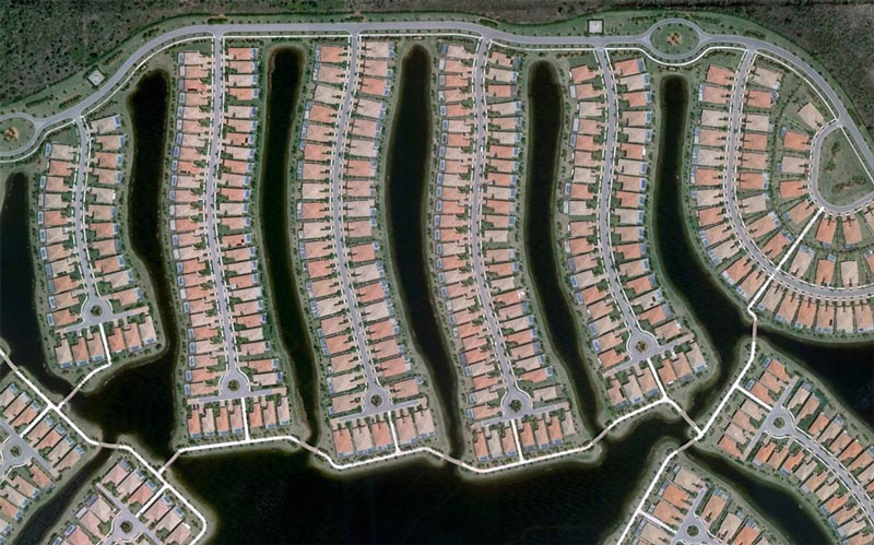 aerial patterns of human housing developments on google maps 16 Patterns of Human Development Found on Google Maps