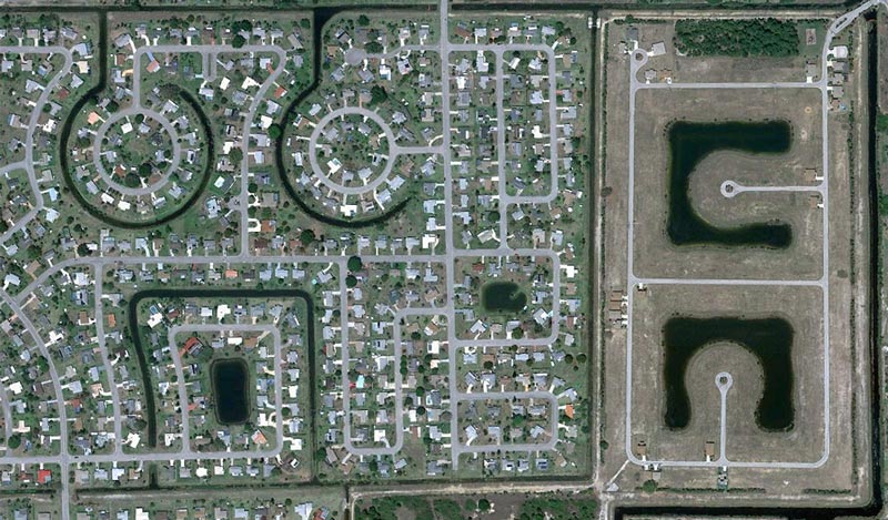 aerial patterns of human housing developments on google maps 8 Patterns of Human Development Found on Google Maps