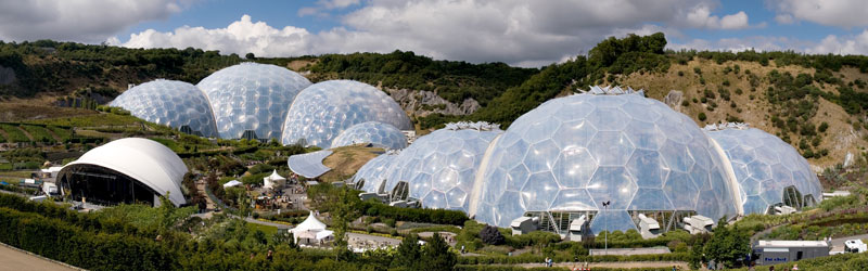 eden project geodesic domes panorama The Largest Greenhouse in the World