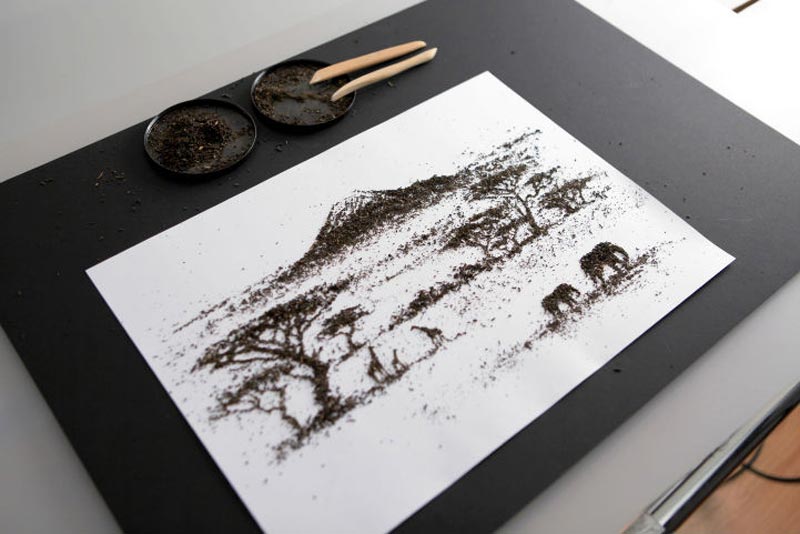 landscapes made from dried tea leaves show teas origin andrew gorkovenko 3 Beautiful Landscapes Made from Dried Tea Leaves