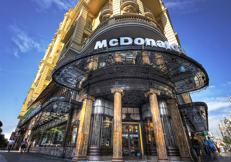 mcdonalds on spanish broadway gran via madrid The Most Unusual McDonalds Locations in the World