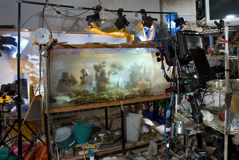 mini landscapes inside a tank that looks like paintings kim keever 7 Amazing Model Landscapes That Look Like Paintings