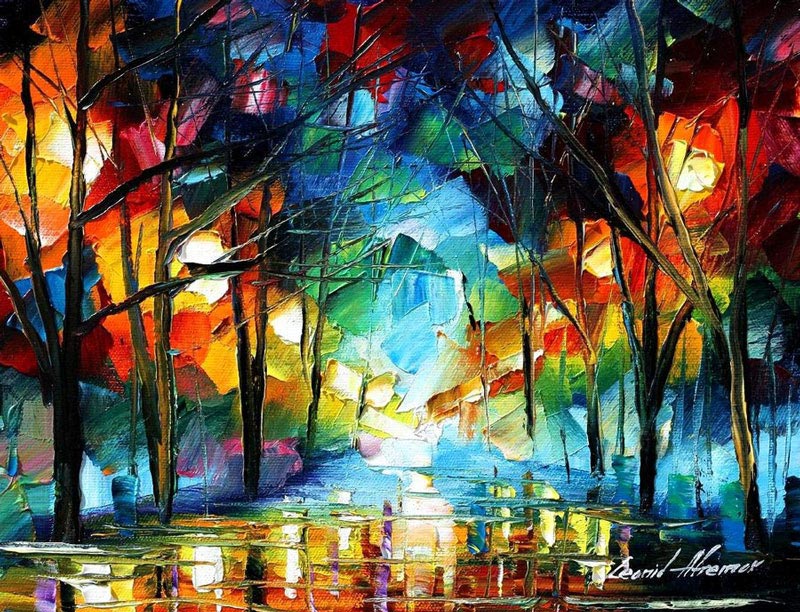 oil painting using only a paltete knife leonid afremov 1 Breathtaking Oil Paintings Using Only a Palette Knife