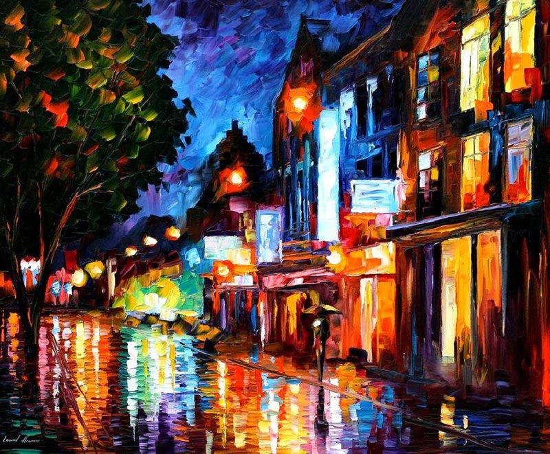 oil painting using only a paltete knife leonid afremov 10 Breathtaking Oil Paintings Using Only a Palette Knife