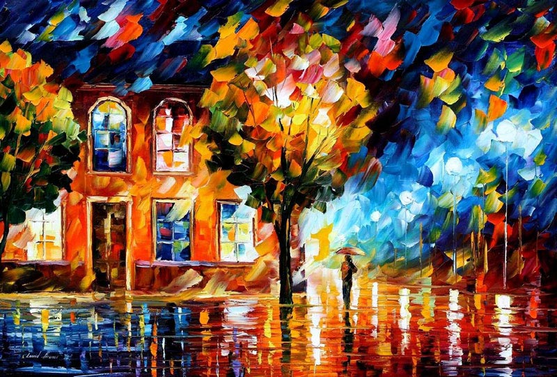oil painting using only a paltete knife leonid afremov 12 Breathtaking Oil Paintings Using Only a Palette Knife