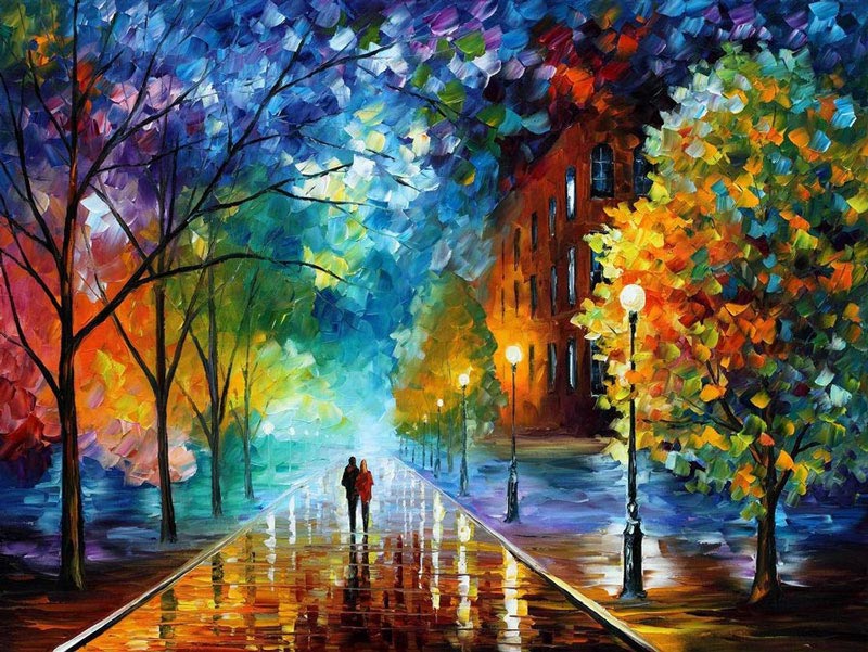 oil painting using only a paltete knife leonid afremov 13 Breathtaking Oil Paintings Using Only a Palette Knife