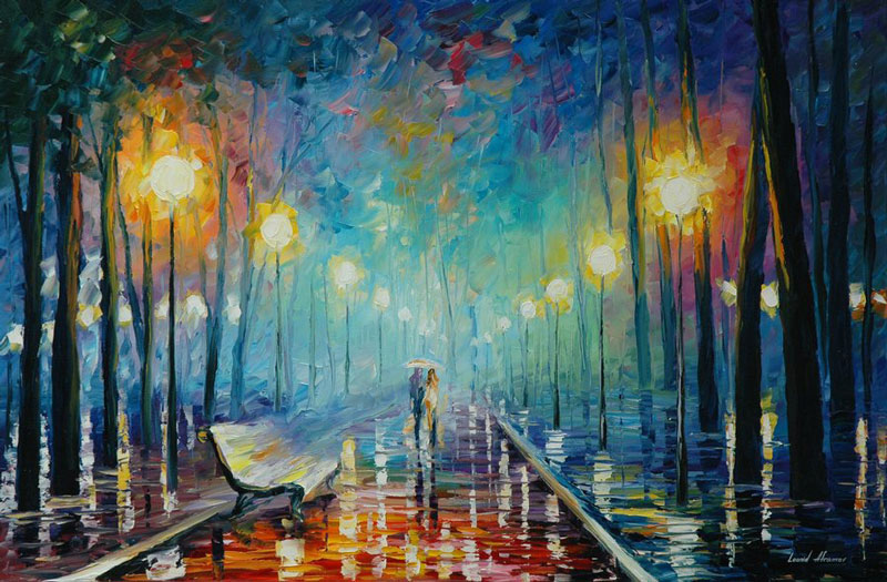 oil painting using only a paltete knife leonid afremov 15 Breathtaking Oil Paintings Using Only a Palette Knife