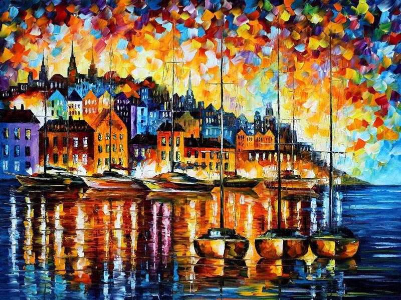 oil painting using only a paltete knife leonid afremov 3 Breathtaking Oil Paintings Using Only a Palette Knife