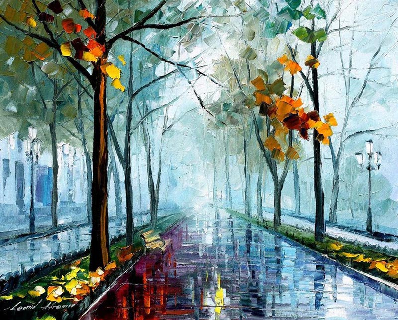 oil painting using only a paltete knife leonid afremov 4 Breathtaking Oil Paintings Using Only a Palette Knife