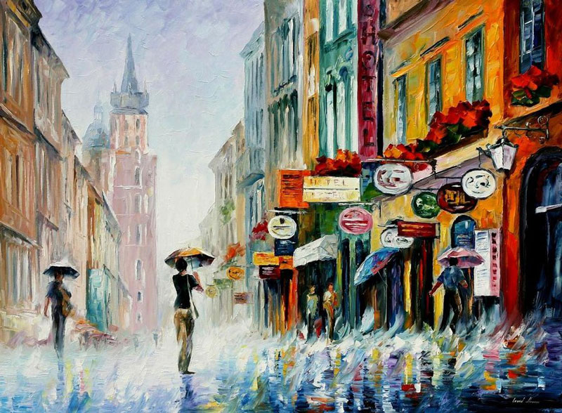 oil painting using only a paltete knife leonid afremov 6 Breathtaking Oil Paintings Using Only a Palette Knife