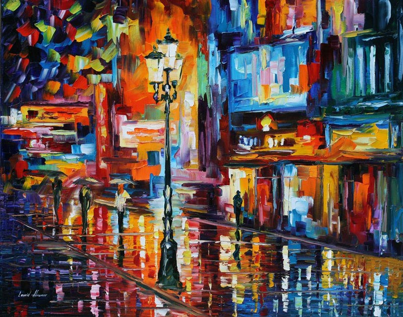 oil painting using only a paltete knife leonid afremov 9 Breathtaking Oil Paintings Using Only a Palette Knife