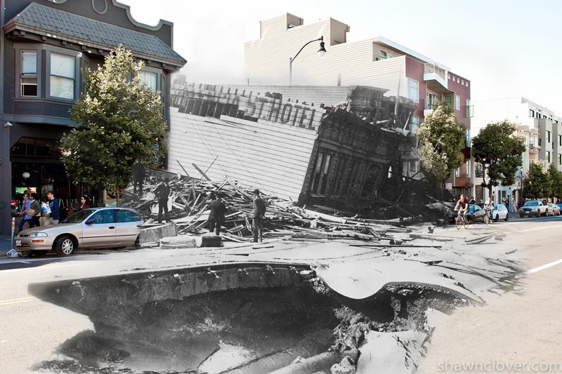 san francisco earthquake photos blended into present day 10 San Francisco Earthquake Photos Blended Into Present Day