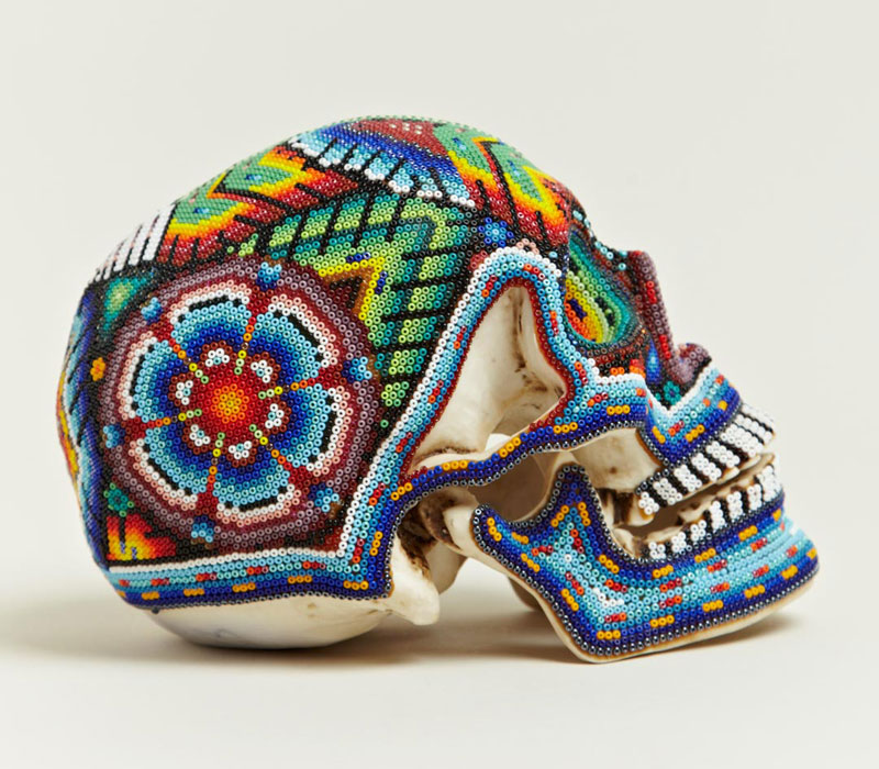 beaded skulls huichol people of mexico 2 Amazing Native Mexican Beaded Skulls