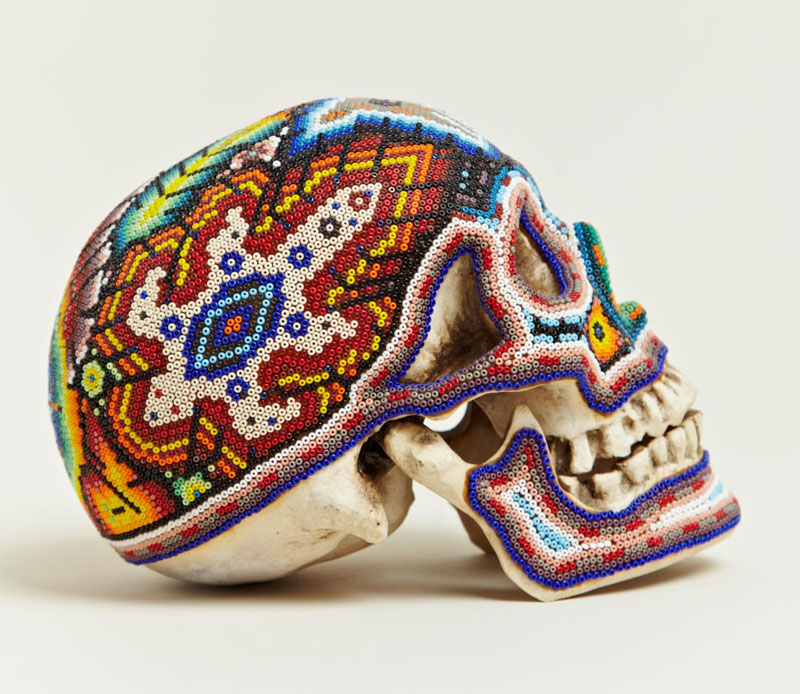beaded skulls huivhol people of mexico 5 Amazing Native Mexican Beaded Skulls