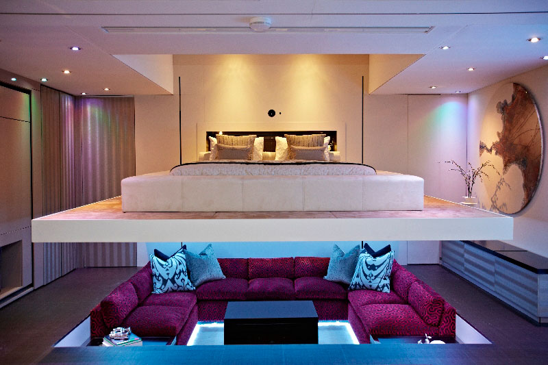 elevvator bed yo home simon woodroffe 2 House in London With a Retractable Glass Roof