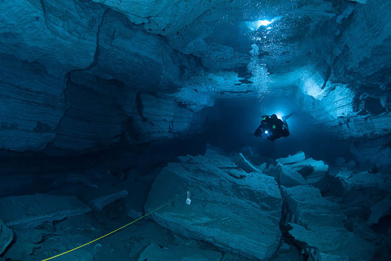 longest underwater cave in russia ordinskaya orda cave 12 Exploring the Longest Underwater Cave in Russia