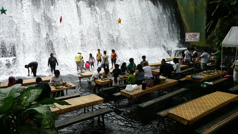 waterfall restaurant villa escudero phillippines 2 A Restaurant Beside a Waterfall