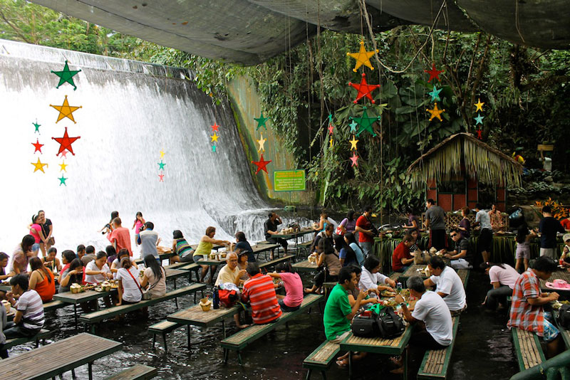 waterfall restaurant villa escudero phillippines 3 A Restaurant Beside a Waterfall