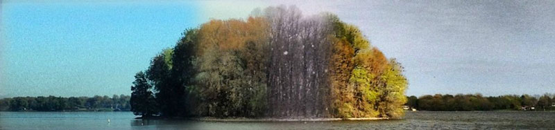 capturing the four seasons in one picture on an island lake springfield illinois 5 Capturing the Four Seasons in a Single Image