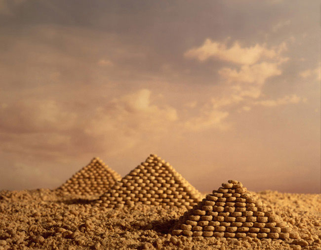 cheerio pyramid ernie button The Secret World of Cereal Landscapes