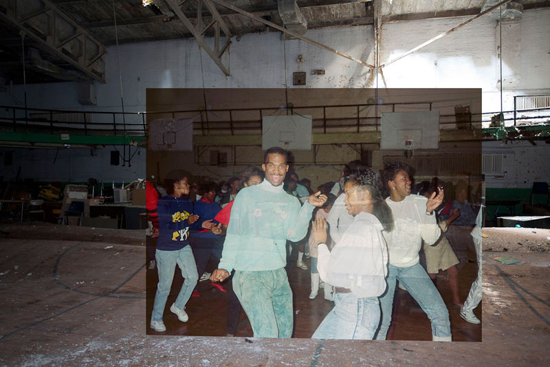 detroit cass tech now and then blended photos into abandoned school building detroit urbex (10)